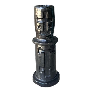 Vintage Glazed Ceramic Cross Vase For Sale