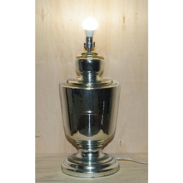 Large Vintage Mirrored Glass Tables Lamps, Set of 2 For Sale - Image 9 of 18