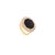 Contemporary 14k Yellow Gold Black Onyx Halo Diamond Cocktail Ring Size 5 For Sale - Image 3 of 10
