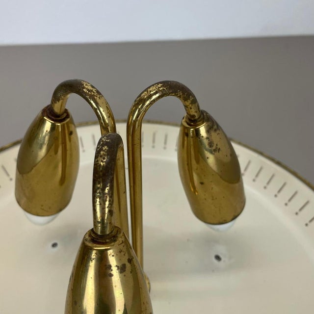 Round Brass Ceiling Light in the style of Gino Sarfatti, Italy, 1950s For Sale - Image 11 of 18