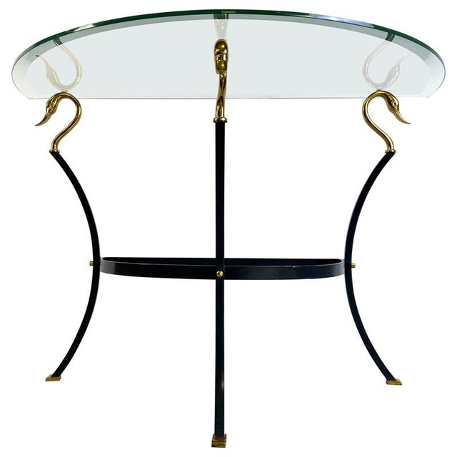 Vintage Brass Swan Console Table in the style of Maison Jansen, 1980s For Sale - Image 12 of 12