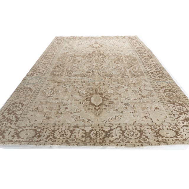 1940s Vintage Circa 1940 Heriz Area Rug 8'4 X 11'4 For Sale - Image 5 of 7