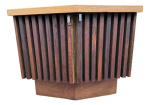 Lane Tower Suite Mid Century Walnut and Rosewood Platform Nightstand