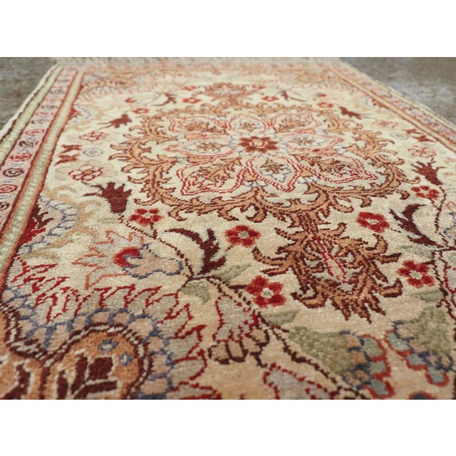 Rustic Galerie Shabab Collection Mid-20th Century Turkish Herekeh Silk Rug For Sale - Image 3 of 6