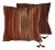 Pair Golden/Copper Striped Taffeta Pillows With Tassels For Sale