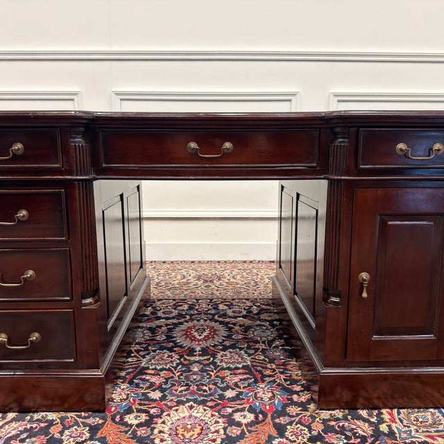 English Chesterfield Partner Desk For Sale - Image 10 of 18