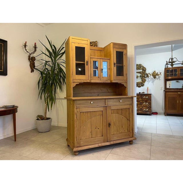 Original Art Nouveau kitchen credenza kitchen buffet kitchen credenza natural wood dimensions: height x width x depth 195...