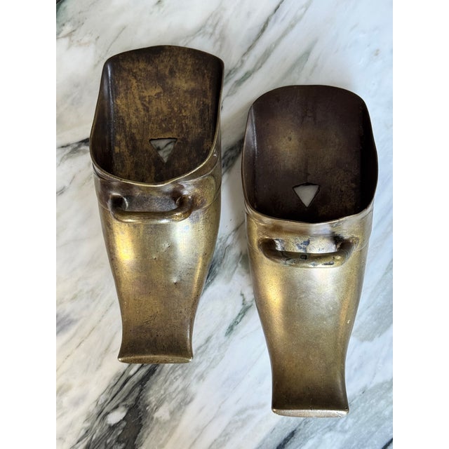 Brass Spanish Revival Antique Brass Conquistador Equestrian Stirrups - A Pair For Sale - Image 8 of 17