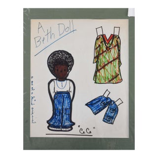 1990s A Beth Doll: Ce Ce Art Deco Drawing For Sale