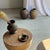 Side Table with Hemispherical Top in Beige Mango Wood, 1980s For Sale - Image 18 of 18