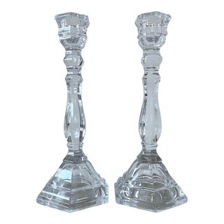 Tiffany & Co Vintage Crystal Candle Sticks For Sale