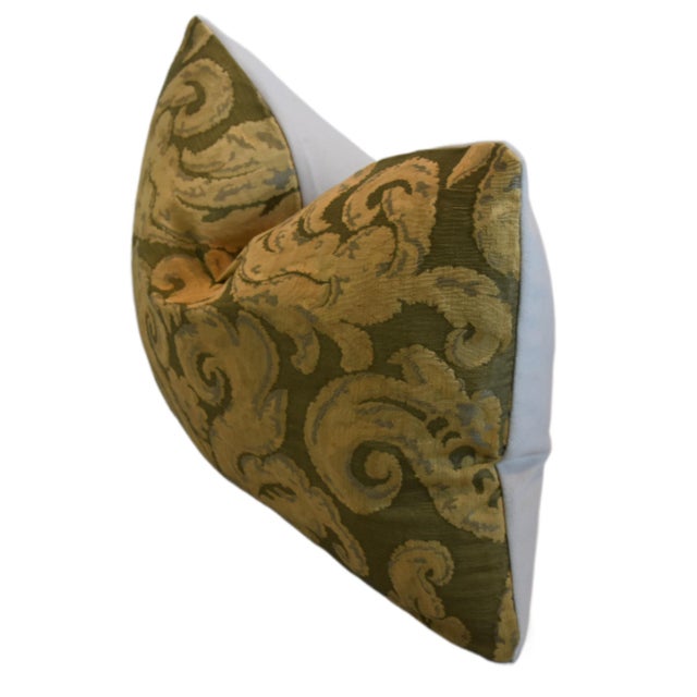 The House of Scalamandre Designer Italian Scalamandre Old World Weavers Botanical Feather/Down Pillow For Sale - Image 4 of 6