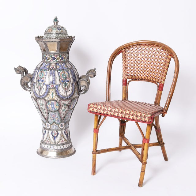 Large Moroccan Earthenware and Metal Lidded Urn For Sale - Image 11 of 11