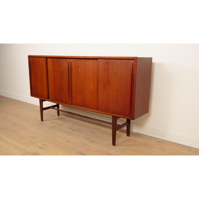 H.P. Hansen Vintage Danish Highboard in Teak by Arne Vodder for HP Hansen For Sale - Image 4 of 15