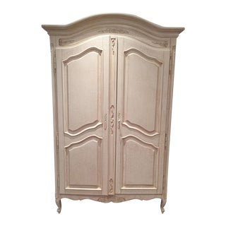 Provincial Style Armoire in Distressed Finish For Sale