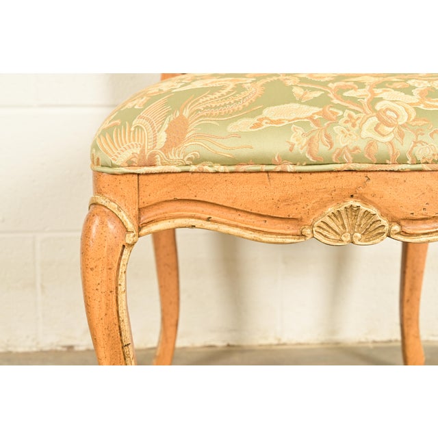 John Stuart French Provincial Louis XV Carved Oak and Cane Back Side Chairs or Dining Chairs | Set of Four For Sale - Image 9 of 14