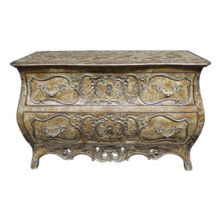 Late 20th Century Century Furniture Louis XVI Style Bombe Chest For Sale