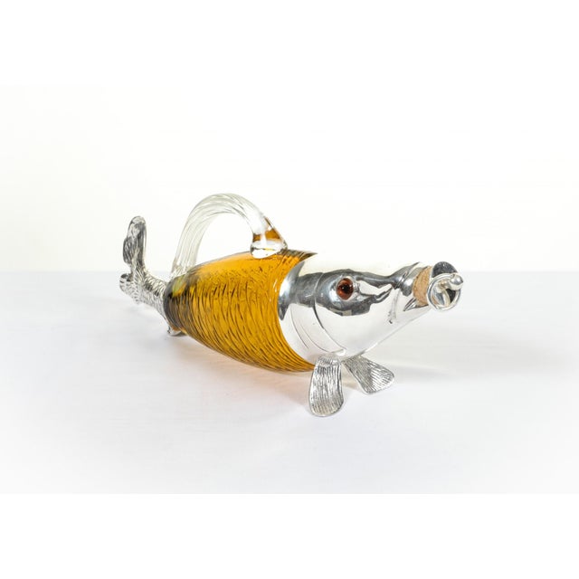 Charming Victorian style silver plate bottle decanter in the form of a fish Functions as a decanter Really unusual and...