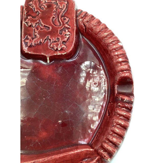 Art Deco Mid Century France Ceramic La Griffine Restaurant Advertising Ashtray For Sale - Image 3 of 6