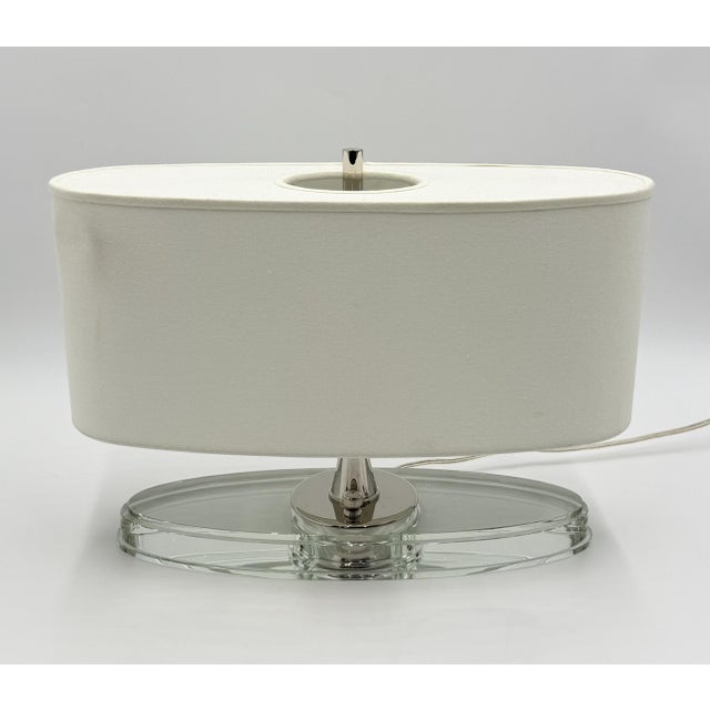 2020s Visual Comfort Thomas O’Brien "Casper" Crystal Glass & Nickel Desk Lamp For Sale - Image 5 of 13