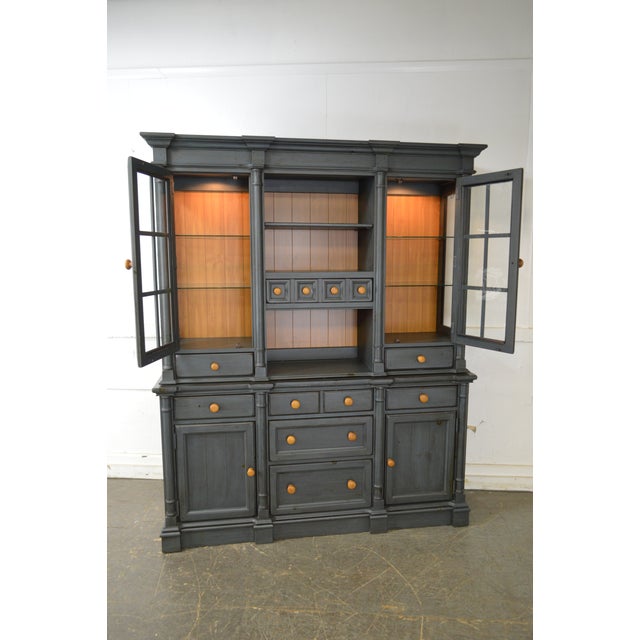 Broyhill Yorkshire Market Blue Country Pine Hutch Chairish