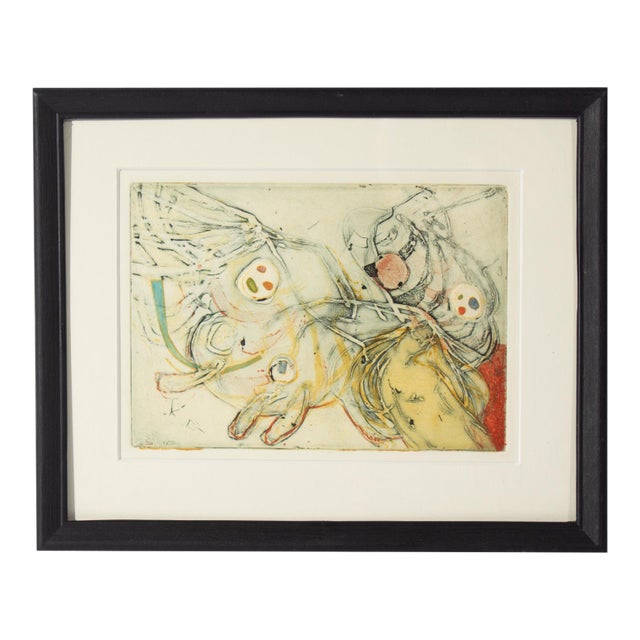 Abstract Color Etching by Walter Sorge For Sale