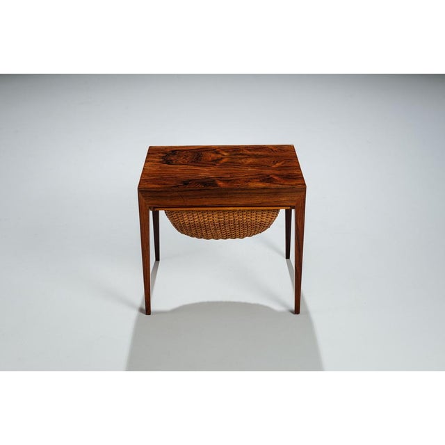 Mid-Century Modern Vintage Danish Sewing Table in Rosewood by Severin Hansen, 1960 For Sale - Image 3 of 11