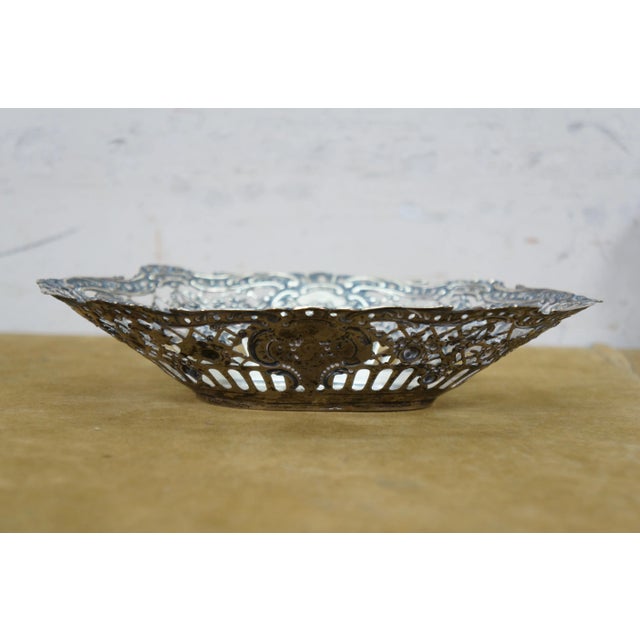 Silver 2 Antique German 800 Silver Repousse Pierced Putti Cherub Bread Bowls Baskets For Sale - Image 8 of 13