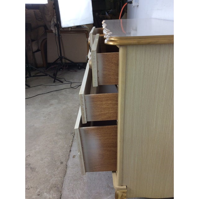 Mid Century French Provincial Style Lowboy Dresser With Six Drawers For Sale - Image 9 of 13