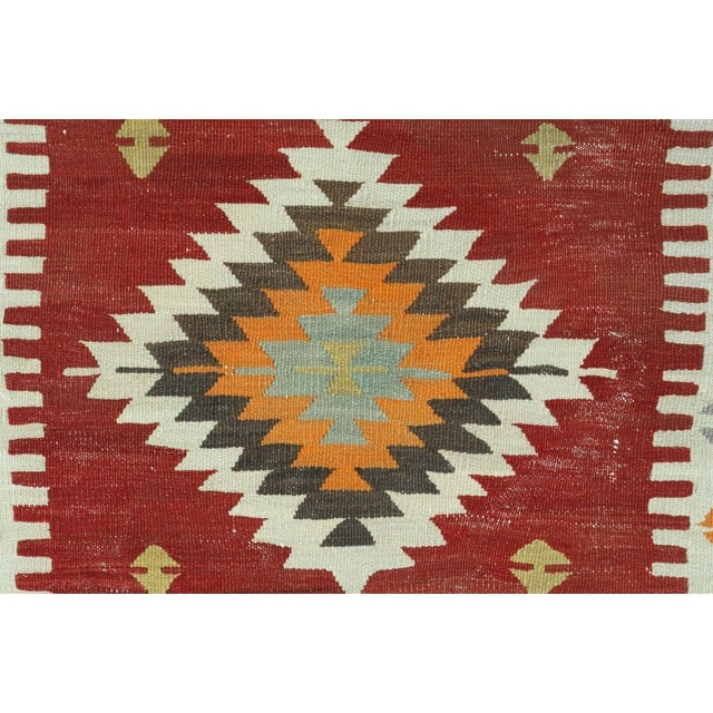 Textile 1960s Abstract Turkish Kilim - 43"x76" For Sale - Image 7 of 11