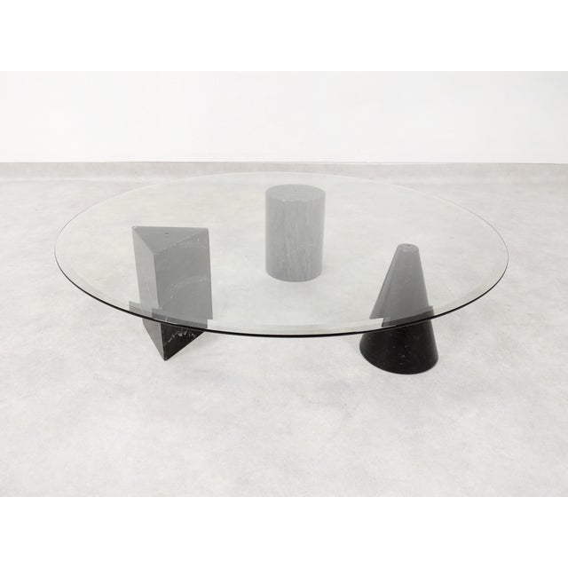 Vintage Italian Marble and Glass Coffee Table, 1970s For Sale - Image 9 of 18