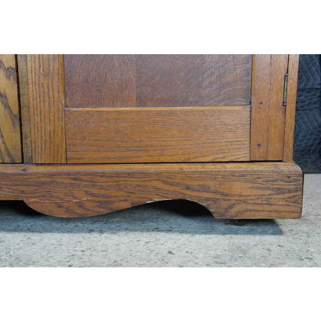 Antique Quartersawn Oak Side by Side Murphy Bed Secretary Desk Armoire Cabinet For Sale - Image 18 of 18