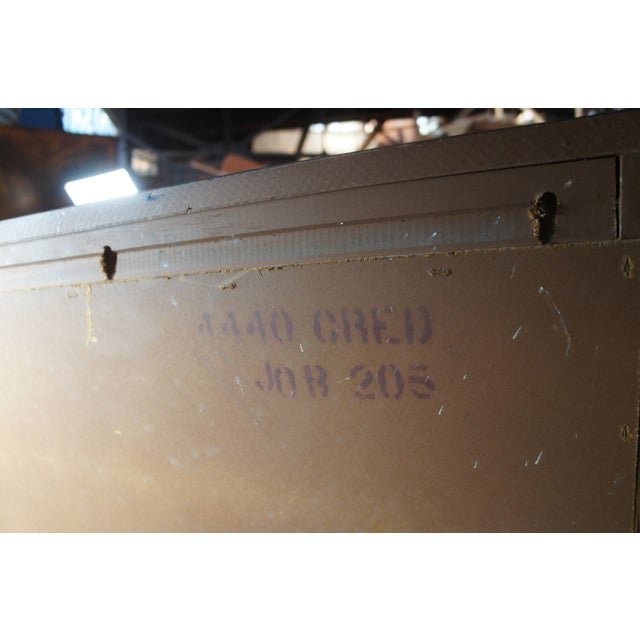 1970s Oak Chinese Chinoiserie Shou Ming Style China Display Cabinet Credenza 84" For Sale - Image 11 of 16