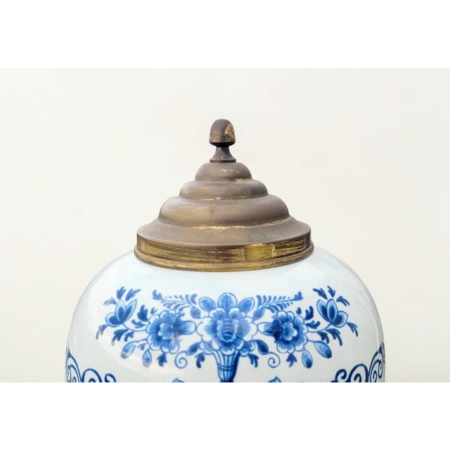 Antique Dutch Delft Blue Tobacco Jar, 1840 For Sale - Image 11 of 16
