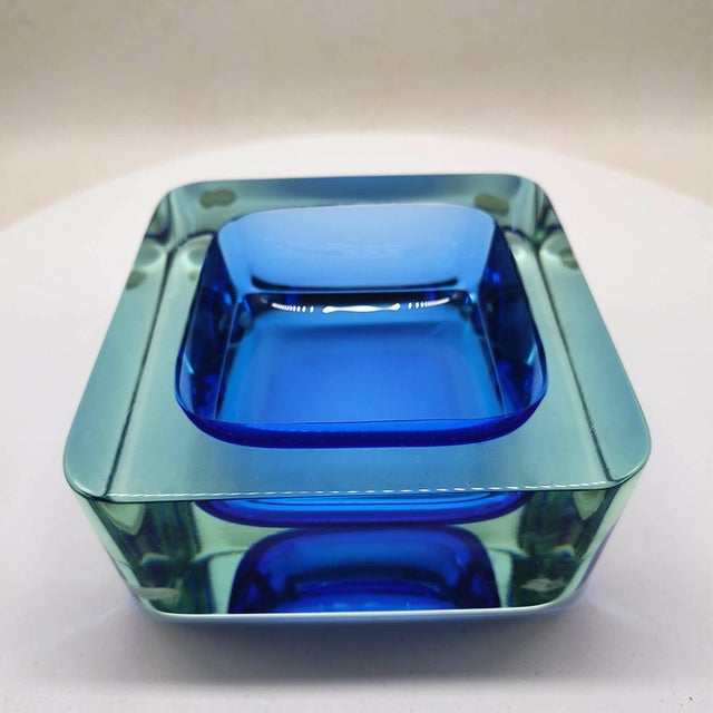Large Square Handcrafted Ashtray or Catchall in Murano Glass, Italy, 1960s For Sale - Image 3 of 9