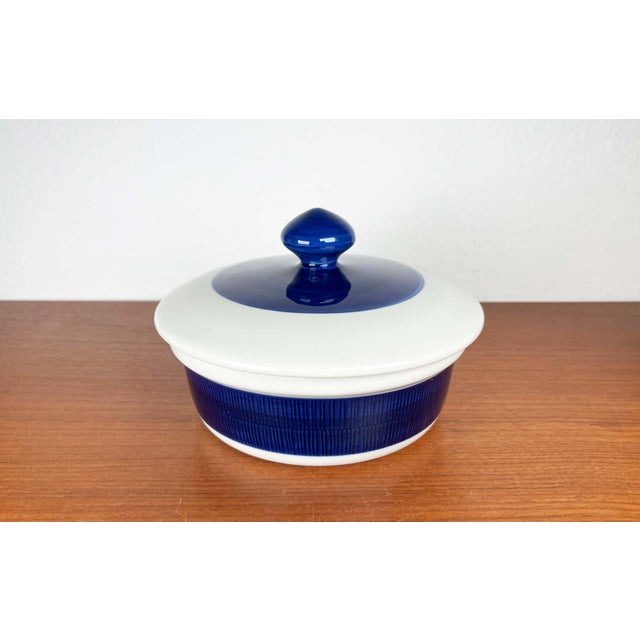 Mid-Century Modern Swedish Koka Blue, Blau, Bla Series Bowl with Lid by Hertha Bengtson for Rörstrand, 1950s For Sale - Image 16 of 16