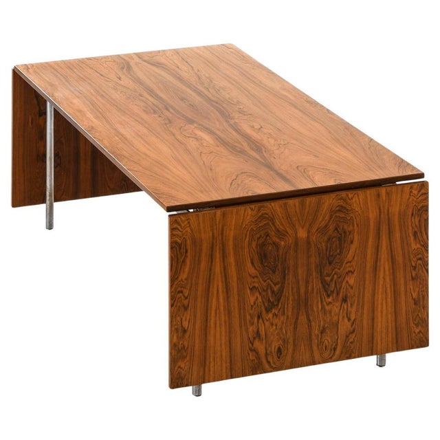 Model AT-319 Dining Table in Rosewood and Steel by Hans J. Wegner, 1960s For Sale - Image 13 of 13