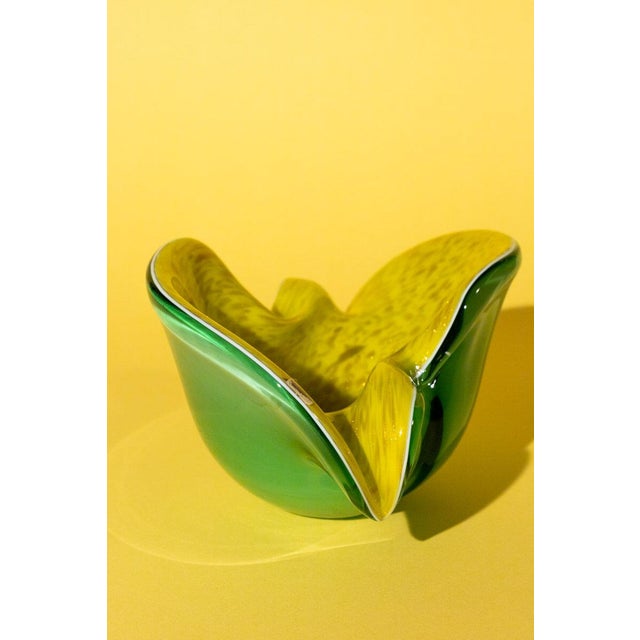 Vintage Sculptural Bowl, Murano Attributed, Designer Alfredo Barbini for Archimede Seguso Attributed For Sale - Image 10 of 12