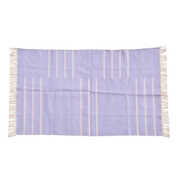 Boho Chic Lavendar Rug, 6x9, Violet & White For Sale - Image 3 of 3