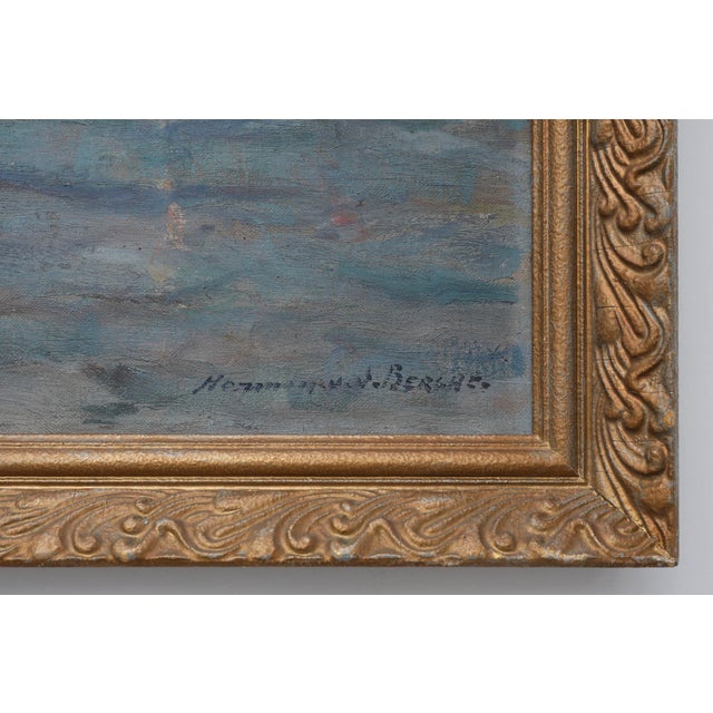 Herman Van Den Berghe, Marine Seascape with Sailing Ships, 1890s, Oil on Canvas For Sale - Image 7 of 11