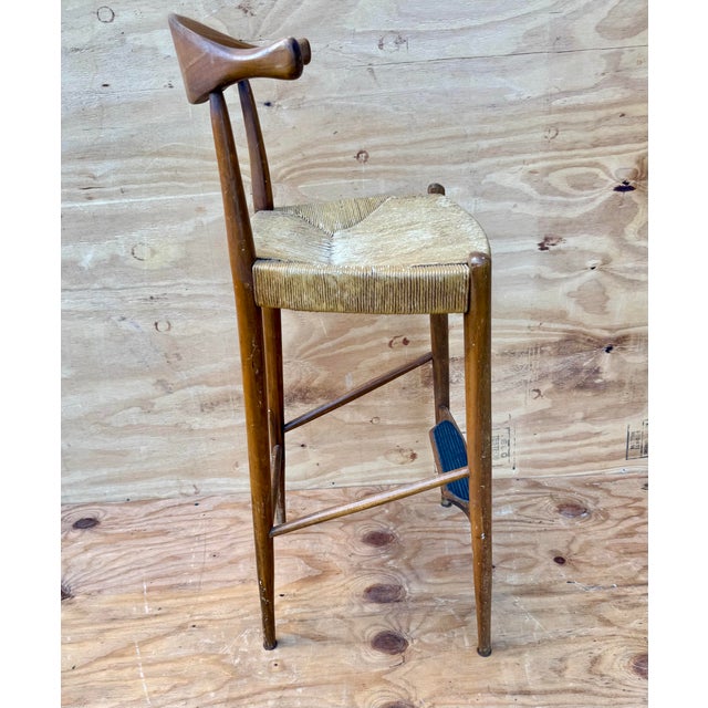 Mid-Century Modern Vintage Modern Danish Cow Horn Bar Stool With Footplate For Sale - Image 3 of 10