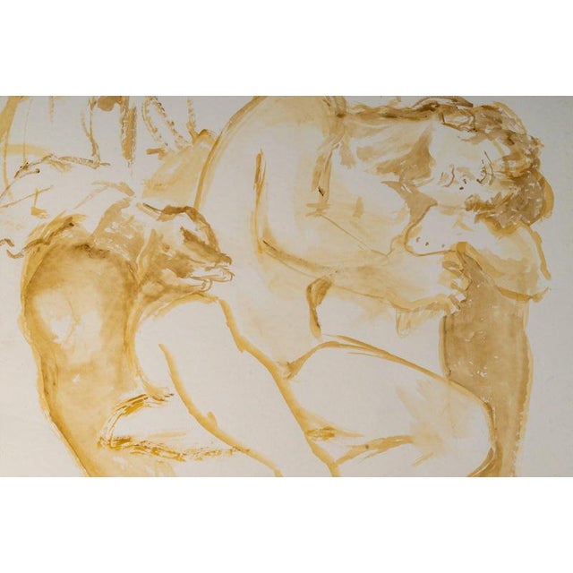 Watercolour on paper depicting a couple, 20th century. Watercolour on paper, 20th century, depicting a couple. H: 73cm, W:...