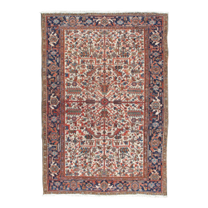 Vintage Ivory Heriz Hand Woven Area Rug 6'11" X 10'