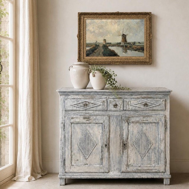 Painted by Dutch born artist Jules Brouwers (1869–1955), this antique oil on canvas captures the enduring beauty of the...