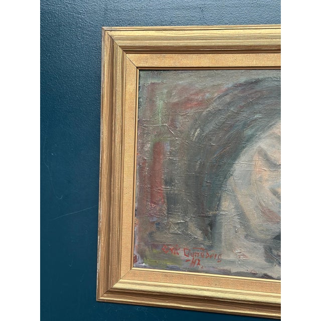 Mid-Century Modern Eric Seth Lundberg, Portrait, 1942, Oil Painting on Panel, Framed For Sale - Image 3 of 18