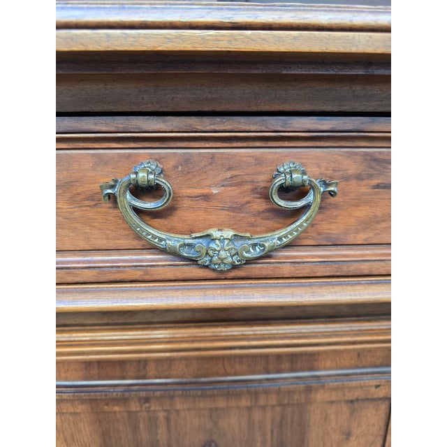 1900 - 1909 Antique Art Nouveau French Walnut Buffet Cabinet, 1900s For Sale - Image 5 of 18