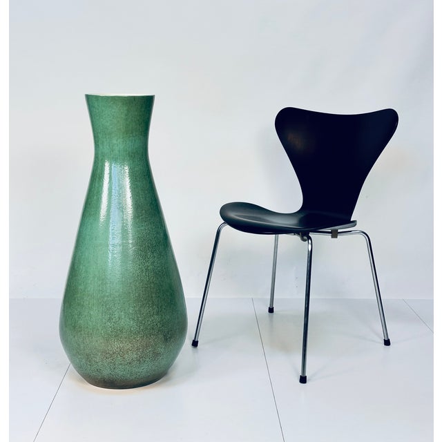 Large Turquoise Glazed Ceramic Floor Vase, Italy, 1950s For Sale - Image 9 of 18
