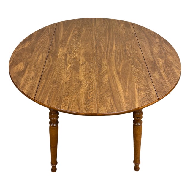 Vintage Ethan Allen Heirloom Colonial Style Drop Leaf Dining Table 10-6103p For Sale