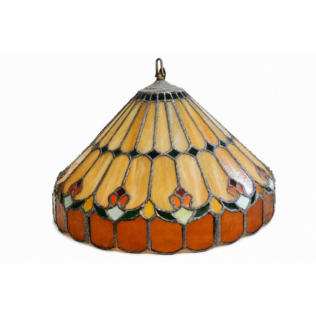 Early 20th Century Antique Tiffany Style Light Lamp Shade For Sale - Image 5 of 18
