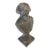 Vintage Anthropomorphic Cast Iron Dog Bust Sculpture With Weathered Patina For Sale